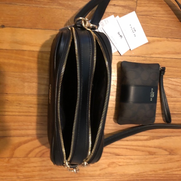 Authentic brand new w tags Coach black and gold hardware crossbody bag & wallet. - Picture 7 of 11